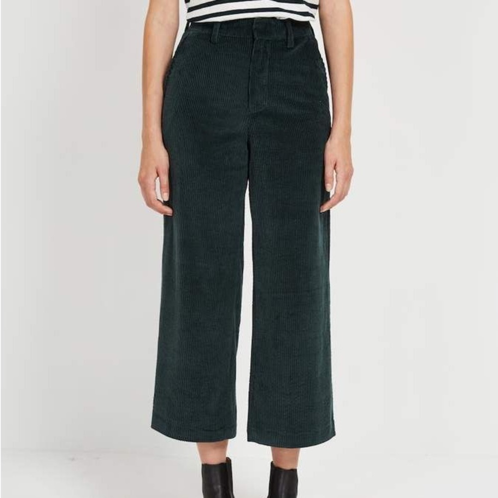 Frank & Oak Wide-Leg Corduroy Pants in Dark Teal